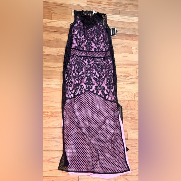 Juicy Couture Pink Pitch Black Victorian Lace Maxi Dress Sz 2 - NWT - Ret. $398 - Picture 6 of 11